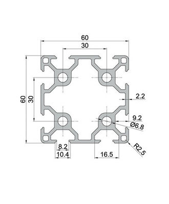 Anodizzato 4040 T scanali l'estrusione di alluminio per la Tabella di CNC